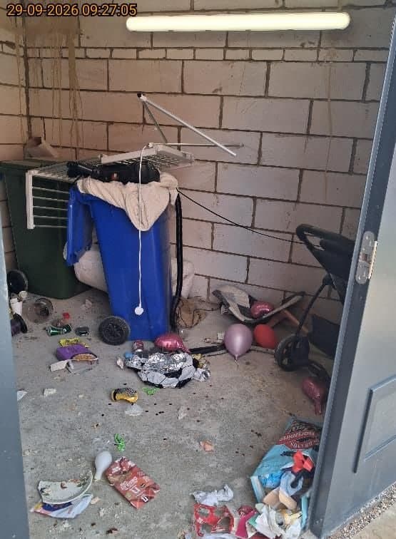 Housing association bin store, Thame before clearance