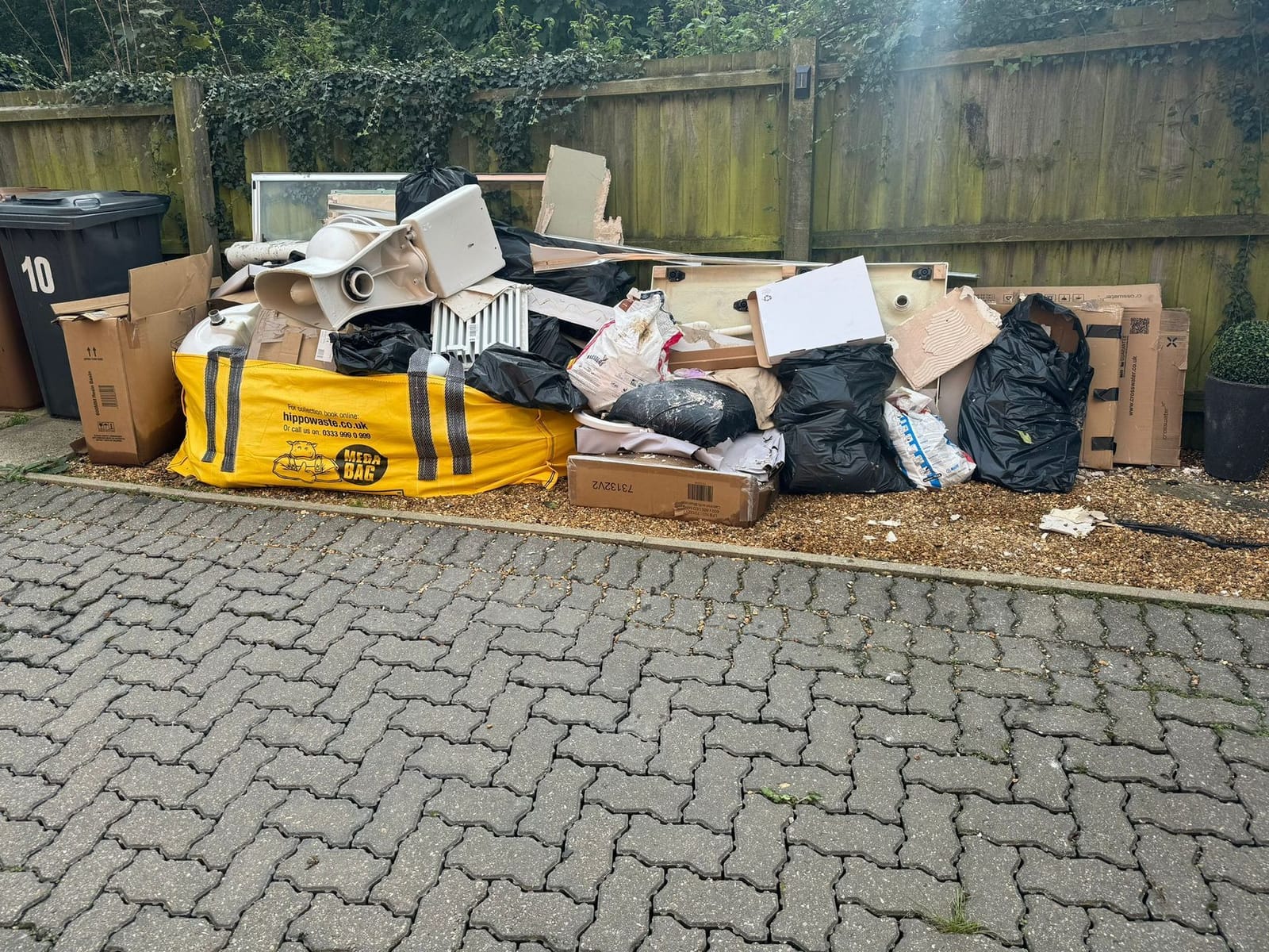 Driveway waste removal before clearance
