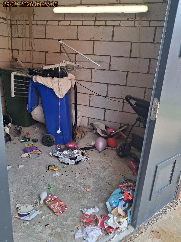 Housing association bin store, Thame before clearance